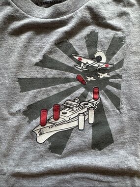 Threadless “You sank my battleship” Gray Tee with Black Interior Graphic Print